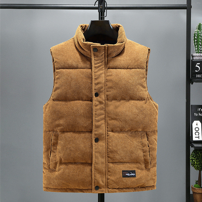 Men Set | Corduroy Puffer Vest with Snap Placket