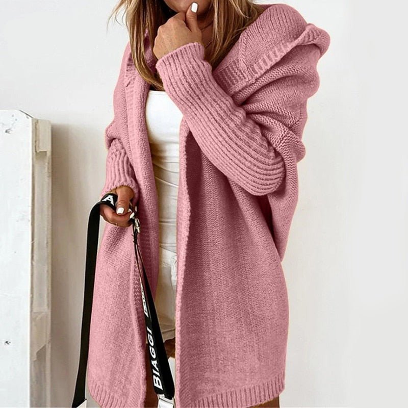 Women Cardigan | Hooded Open Front Long Cut Coverage