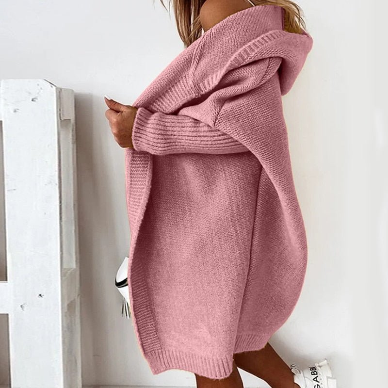 Women Cardigan | Hooded Open Front Long Cut Coverage