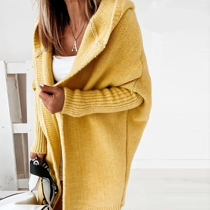 Women Cardigan | Hooded Open Front Long Cut Coverage
