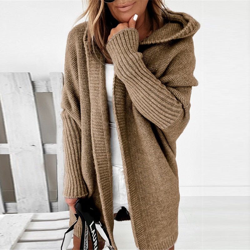 Women Cardigan | Hooded Open Front Long Cut Coverage
