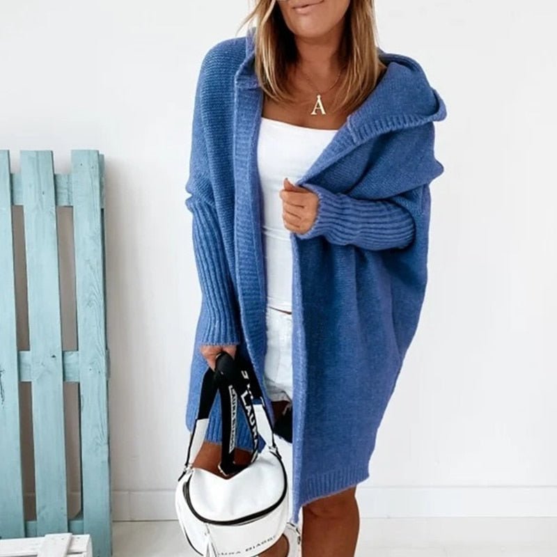 Women Cardigan | Hooded Open Front Long Cut Coverage