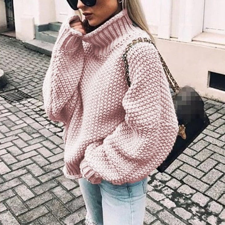 Women Sweater | Oversized Chunky Knit Turtleneck Design