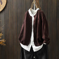 Women Cardigan | Oversized Fit with Full-Length Button Front
