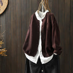 Women Cardigan | Oversized Fit with Full-Length Button Front