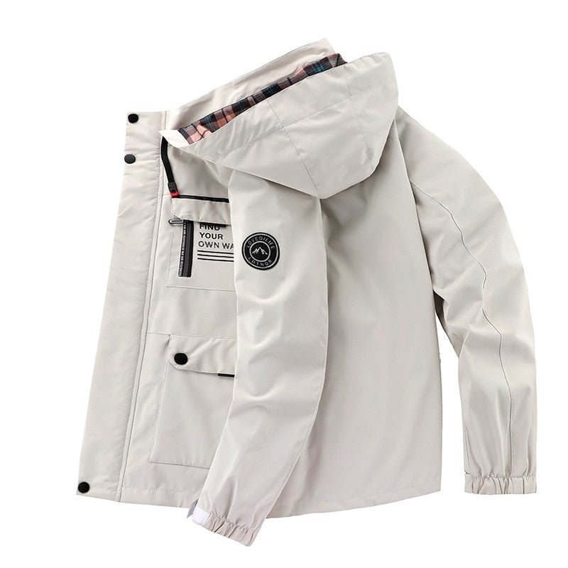 Men Jacket | Waterproof Hood and Adjustable Cuffs Outdoor Fit
