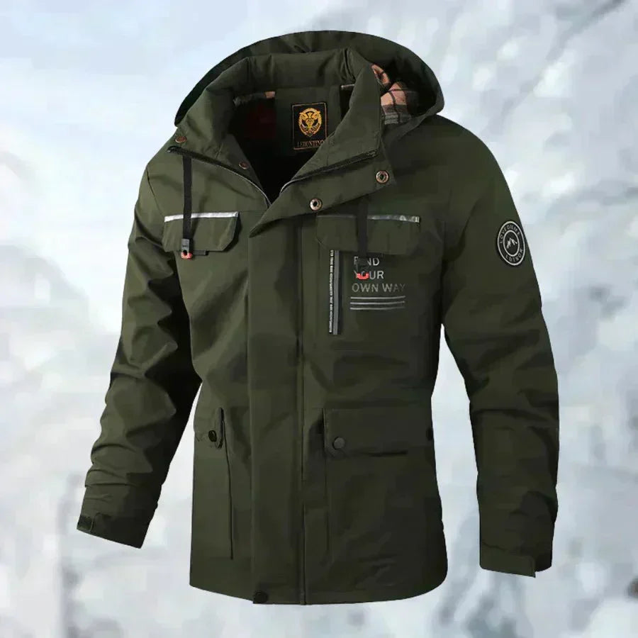 Men Jacket | Waterproof Hood and Adjustable Cuffs Outdoor Fit