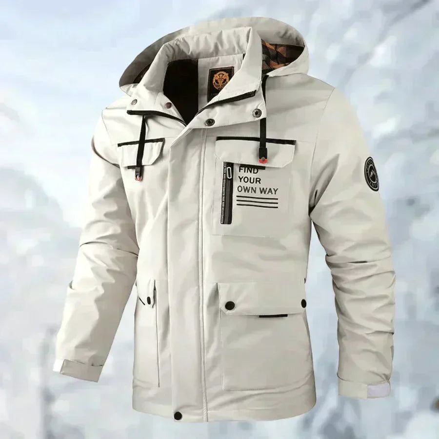 Men Jacket | Waterproof Hood and Adjustable Cuffs Outdoor Fit