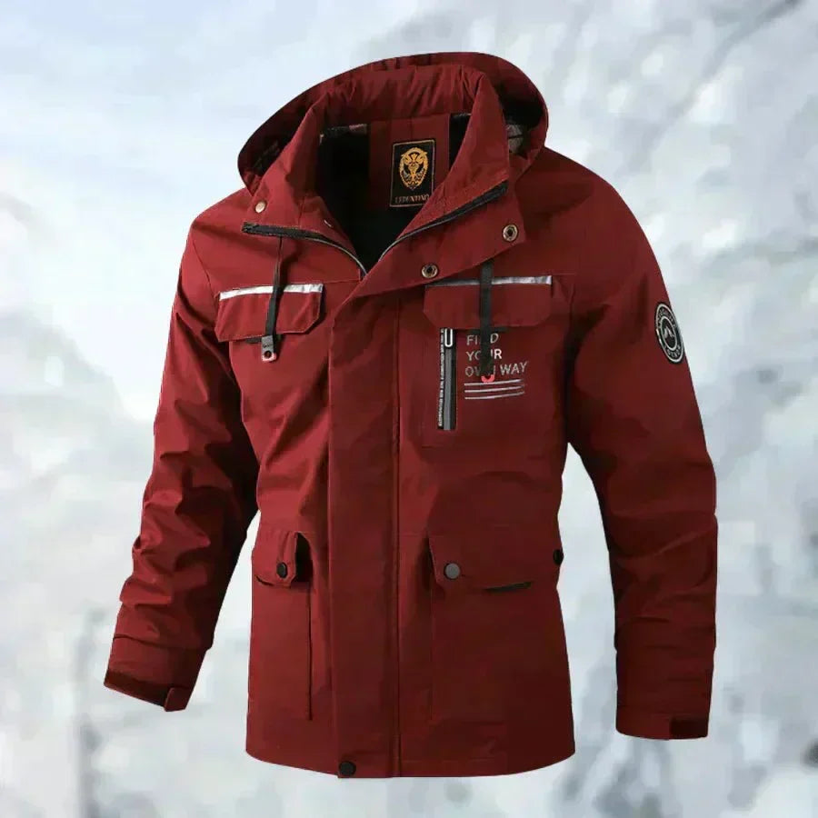 Men Jacket | Waterproof Hood and Adjustable Cuffs Outdoor Fit