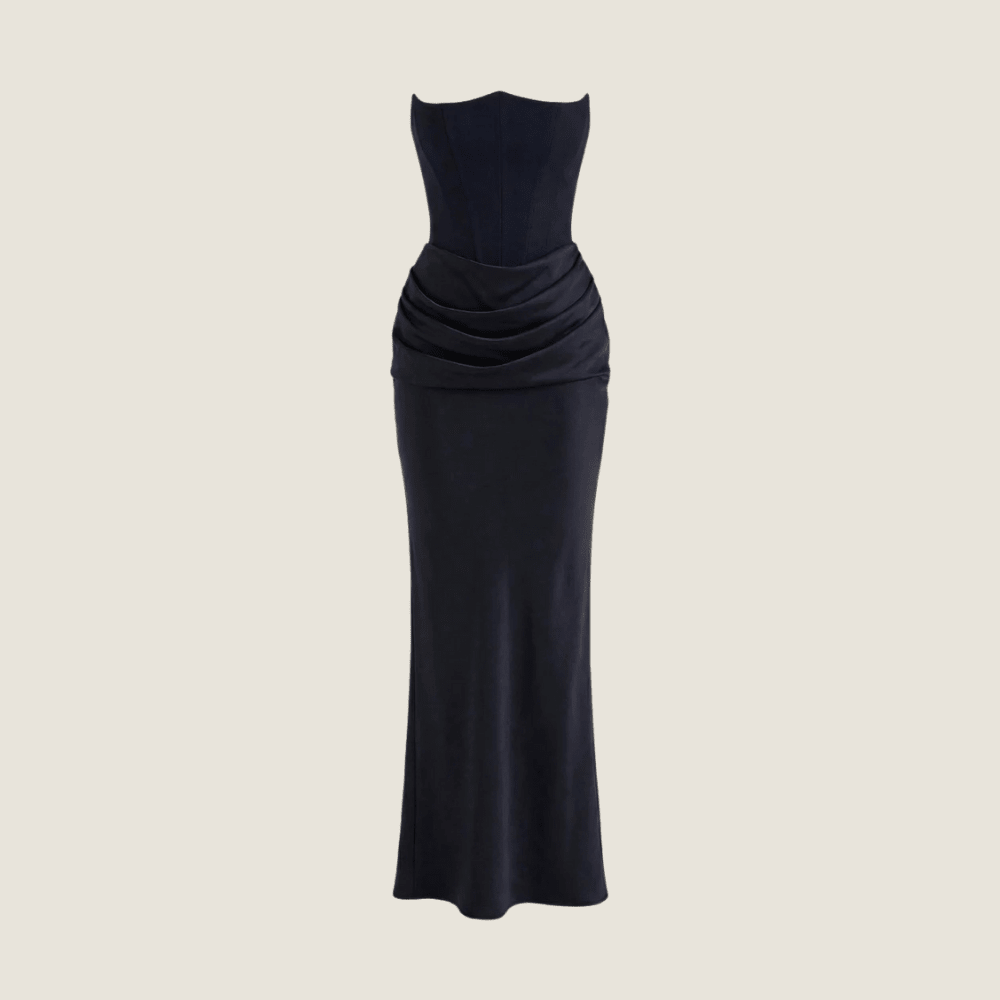 Corset Maxi Dress Women Strapless Bustier Bodice - Evergreen Outfits - Women Maxi Dress