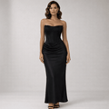Corset Maxi Dress Women Strapless Bustier Bodice - Evergreen Outfits - Women Maxi Dress