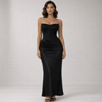 Corset Maxi Dress Women Strapless Bustier Bodice - Evergreen Outfits - Women Maxi Dress