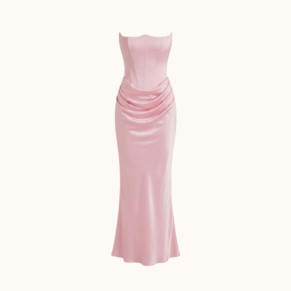 Corset Maxi Dress Women Strapless Bustier Bodice - Evergreen Outfits - Women Maxi Dress