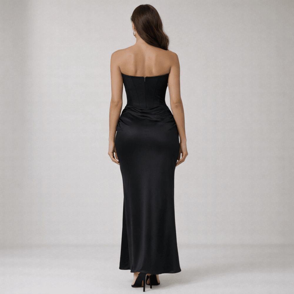 Corset Maxi Dress Women Strapless Bustier Bodice - Evergreen Outfits - Women Maxi Dress