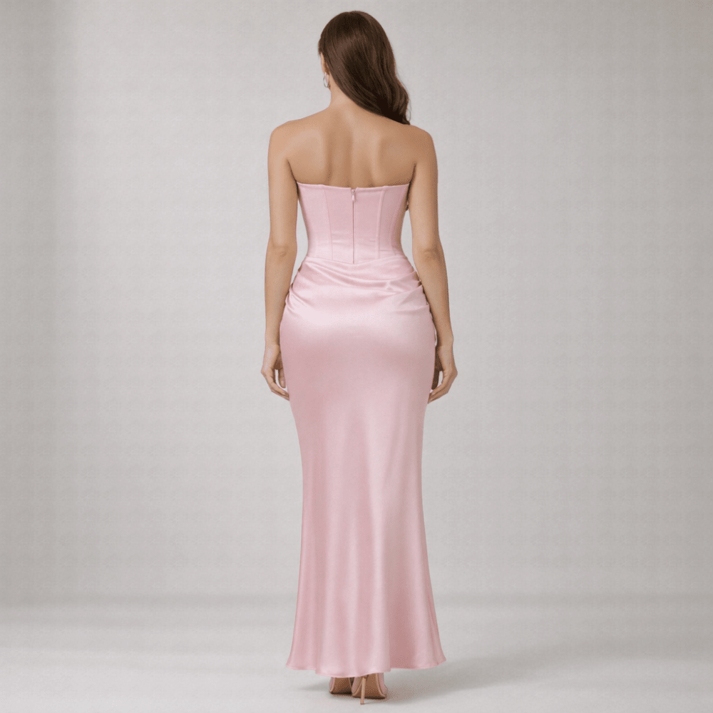 Corset Maxi Dress Women Strapless Bustier Bodice - Evergreen Outfits - Women Maxi Dress