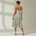 Corset Midi Dress Women Sweetheart Neckline Design - Evergreen Outfits - Women Midi Dress