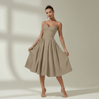 Corset Midi Dress Women Sweetheart Neckline Design - Evergreen Outfits - Women Midi Dress