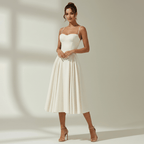 Corset Midi Dress Women Sweetheart Neckline Design - Evergreen Outfits - Women Midi Dress