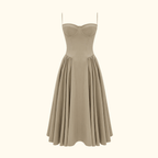 Corset Midi Dress Women Sweetheart Neckline Design - Evergreen Outfits - Women Midi Dress