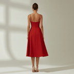 Corset Midi Dress Women Sweetheart Neckline Design - Evergreen Outfits - Women Midi Dress