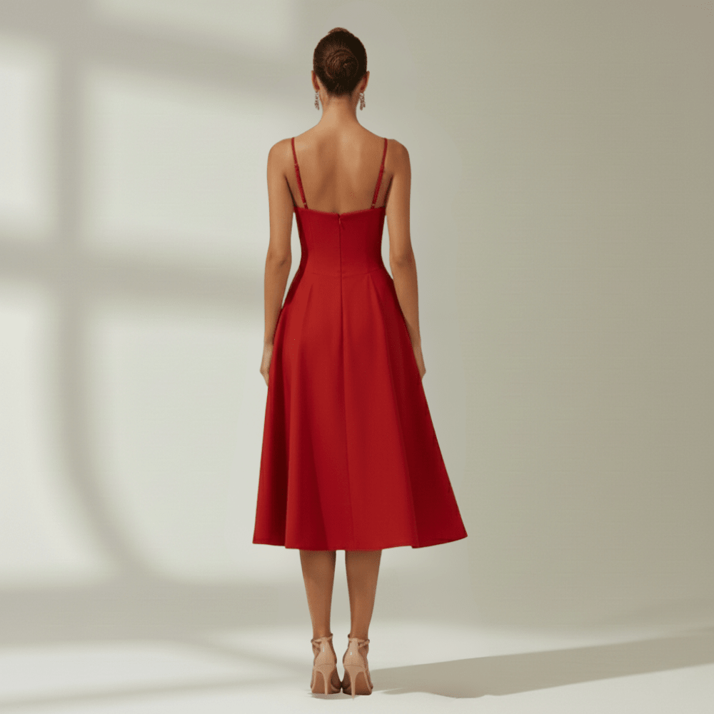 Corset Midi Dress Women Sweetheart Neckline Design - Evergreen Outfits - Women Midi Dress