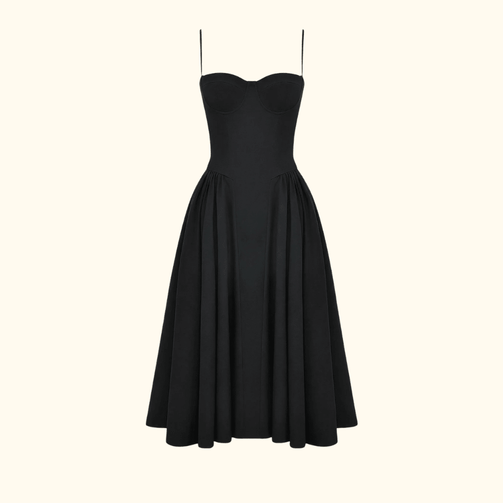 Corset Midi Dress Women Sweetheart Neckline Design - Evergreen Outfits - Women Midi Dress