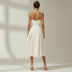 Corset Midi Dress Women Sweetheart Neckline Design - Evergreen Outfits - Women Midi Dress