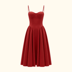 Corset Midi Dress Women Sweetheart Neckline Design - Evergreen Outfits - Women Midi Dress