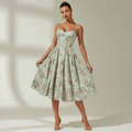 Corset Midi Dress Women Sweetheart Neckline Design - Evergreen Outfits - Women Midi Dress