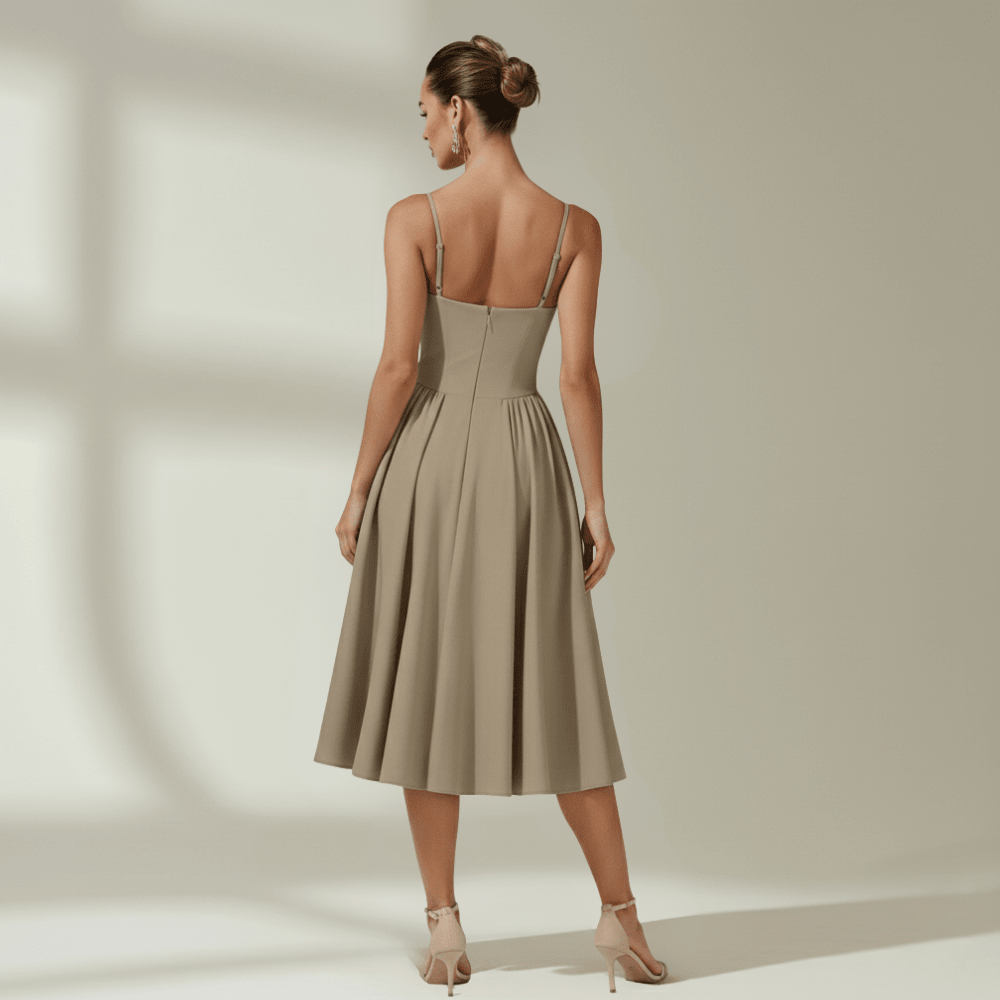 Corset Midi Dress Women Sweetheart Neckline Design - Evergreen Outfits - Women Midi Dress