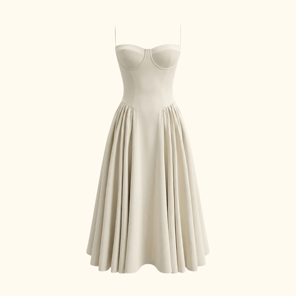 Corset Midi Dress Women Sweetheart Neckline Design - Evergreen Outfits - Women Midi Dress