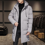 Men Puffer Coat | Long Quilted Cut with Detachable Hood