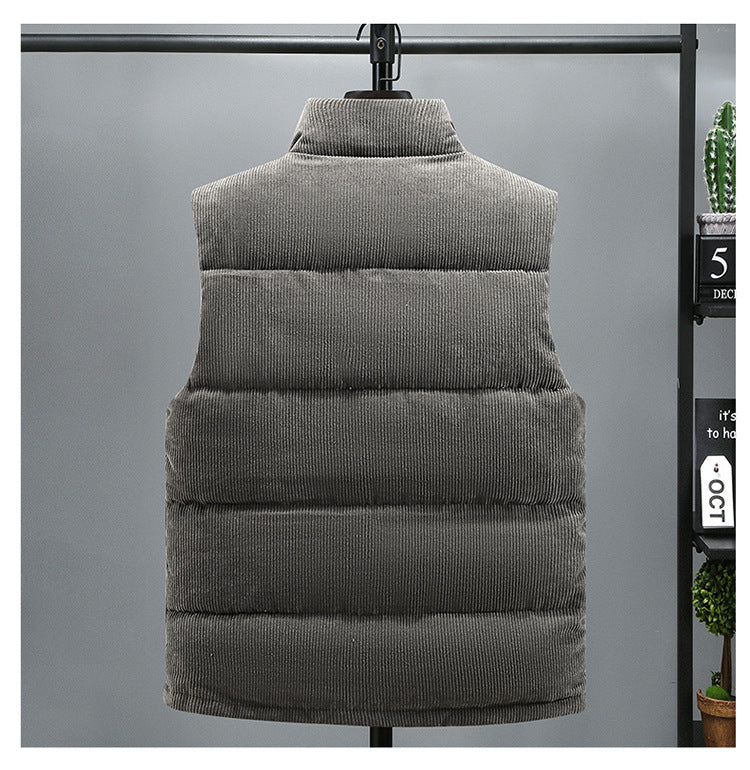 Men Set | Corduroy Puffer Vest with Snap Placket