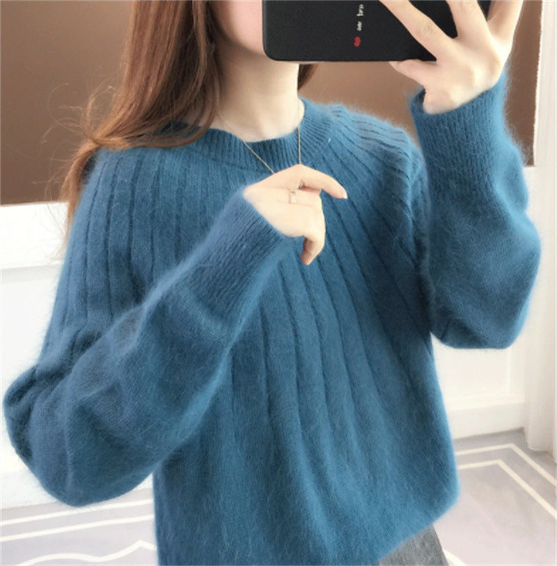 Women Sweater | Ribbed Knit Round Neck Regular Fit Design
