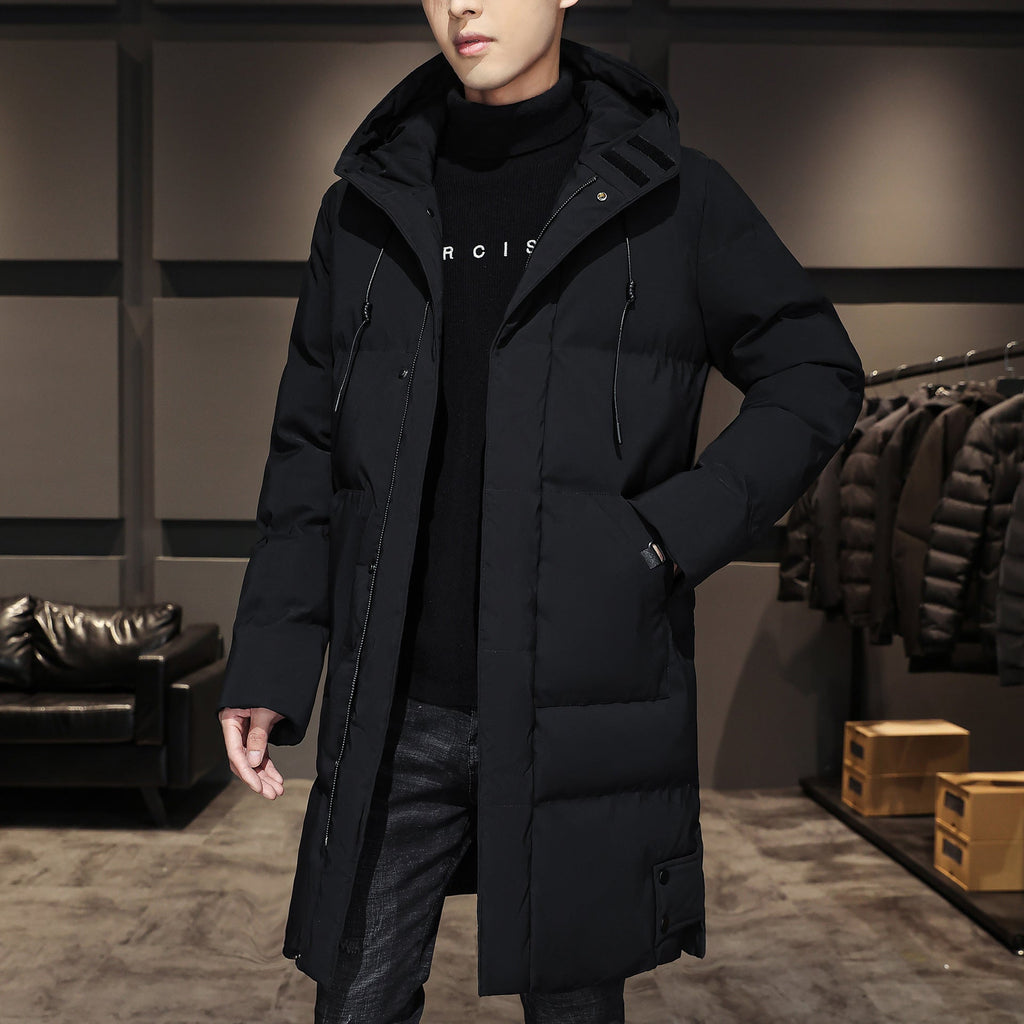 Men Puffer Coat | Long Quilted Cut with Detachable Hood