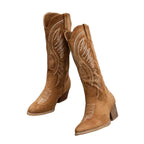 Women Boots | Knee-High Shaft with Embroidered Panels