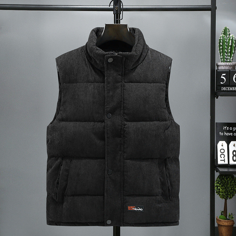 Men Set | Corduroy Puffer Vest with Snap Placket