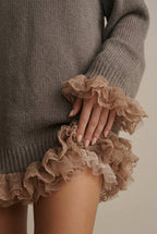 Women Dress | Oversized Rib-Knit Mini with Turtleneck