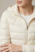 Women Puffer Jacket | Hooded Full-Zip with Quilted Channels