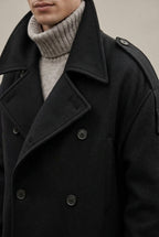Men Coat | Double-Breasted Knee-Length with Notch Lapels