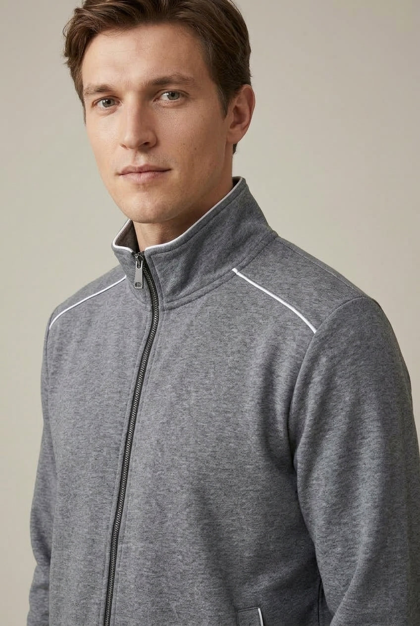 Men Set | Stand Collar Zip Jacket and Jogger Two-Piece