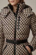 Women Puffer Jacket | Belted Waist with Quilted Baffles