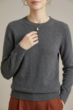 Women Sweatshirt | Crew Neck with Ribbed Cuffs and Loose Fit