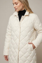 Women Puffer Jacket | Longline Quilted Reversible Design