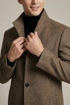 Men Coat | Slim Fit with Notch Lapel Two-Button Front