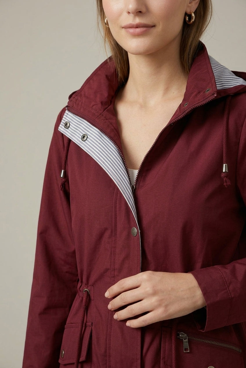 Women Jacket | Hooded Full-Zip with Drawstring Waist