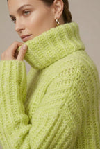 Women Sweater | Oversized Ribbed Knit with Turtleneck Collar
