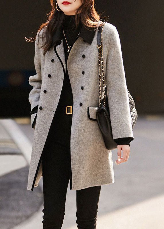 Women Coat | Tailored Double-Breasted with Contrast Collar