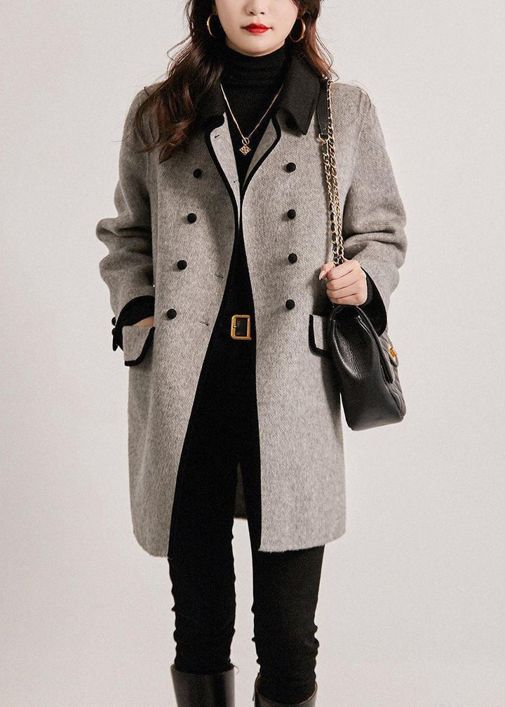 Women Coat | Tailored Double-Breasted with Contrast Collar