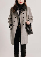 Women Coat | Tailored Double-Breasted with Contrast Collar